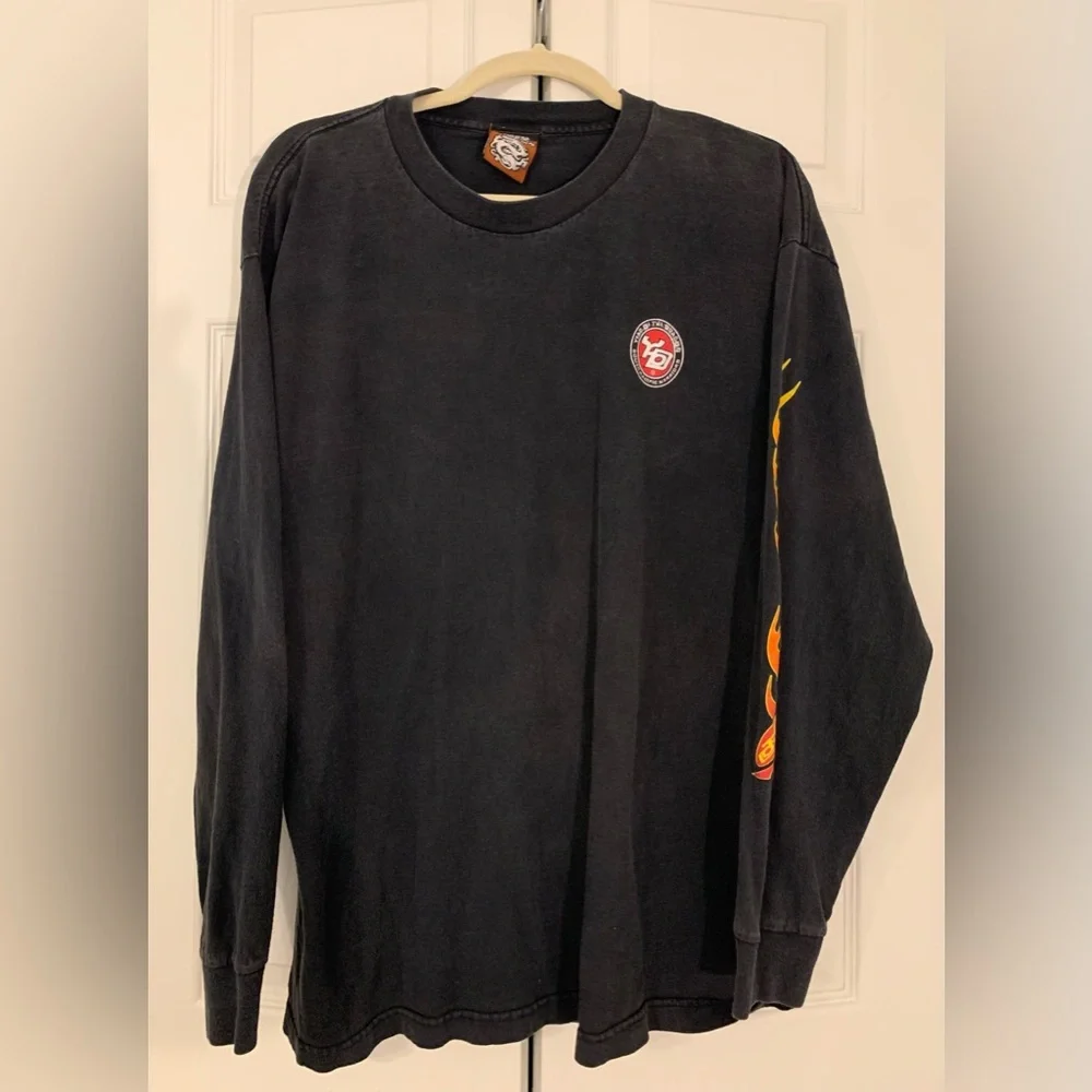 Year of The Dragon Black Graphic Tee with Dragon Logo Long Sleeve Streetwear XL - Picture 1 of 7